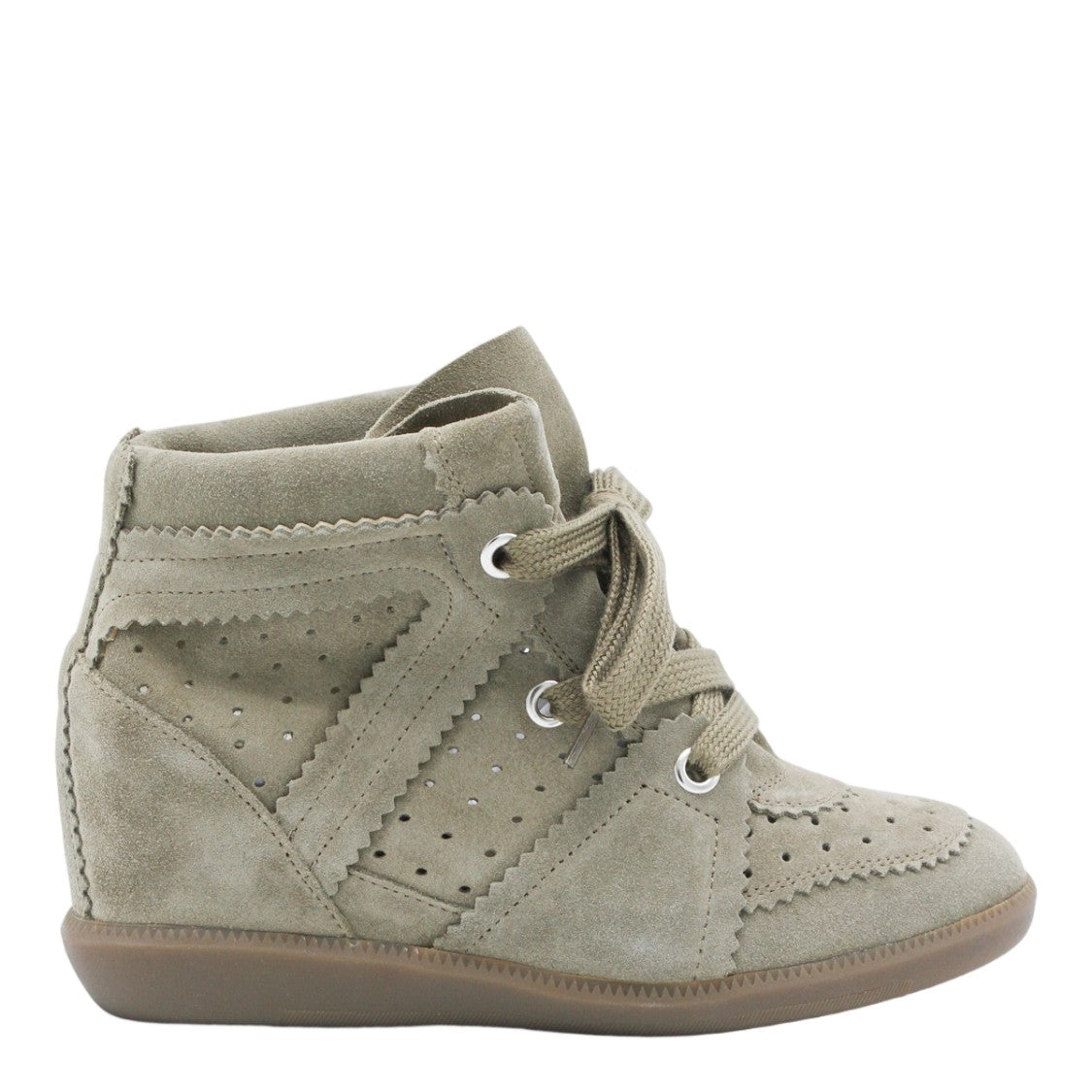 Isabel Marant High-Top Perforated Wedge Sneakers