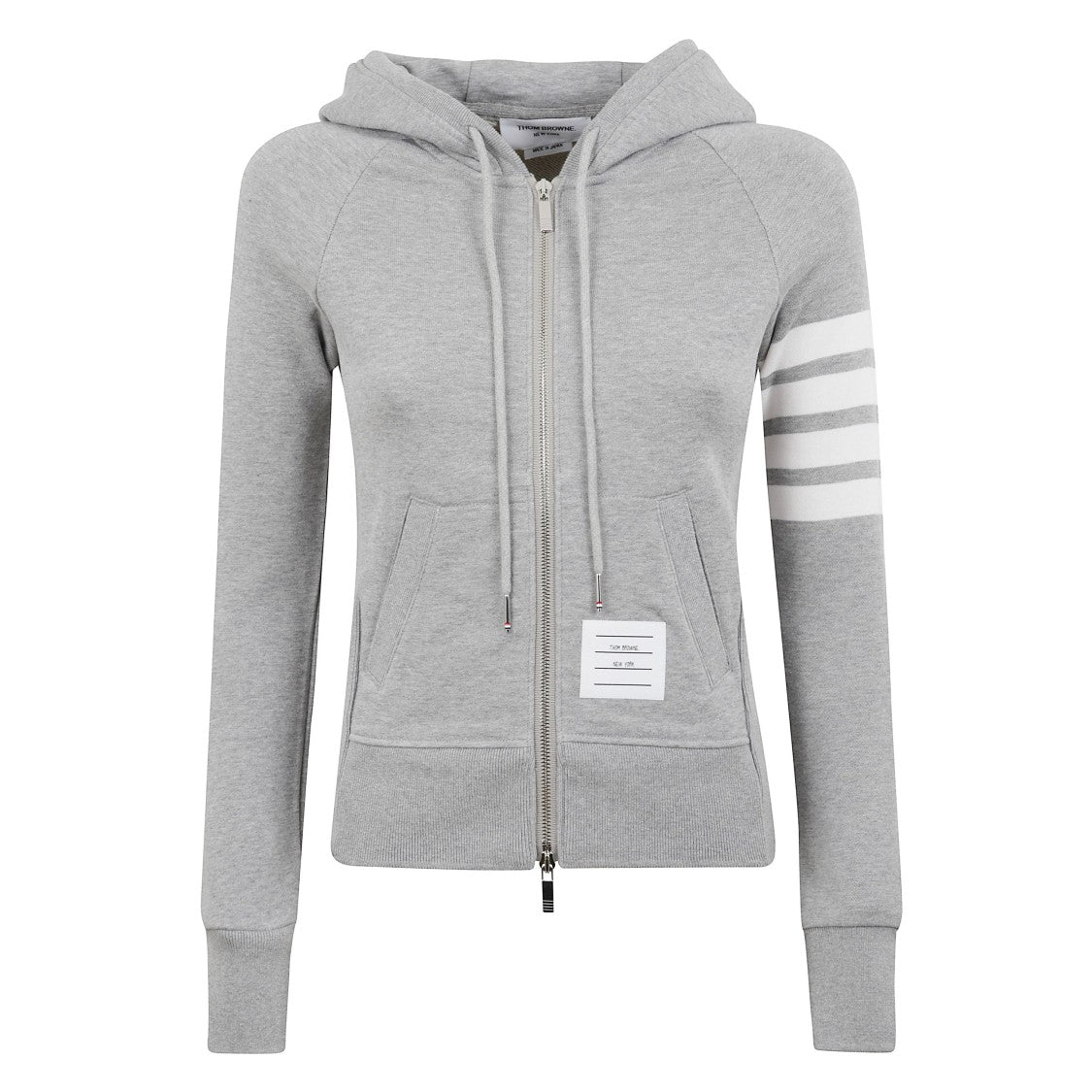 Thom Browne Zip-Up Hoodie With Four-Bar Detail
