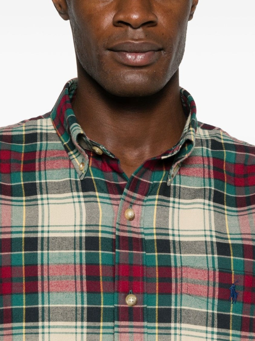 Polo Ralph Lauren Classic Plaid Button-Up Shirt With Curved Hem