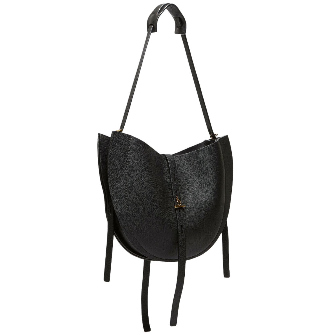 Minobossi Black Lizzie Textured Leather Bag