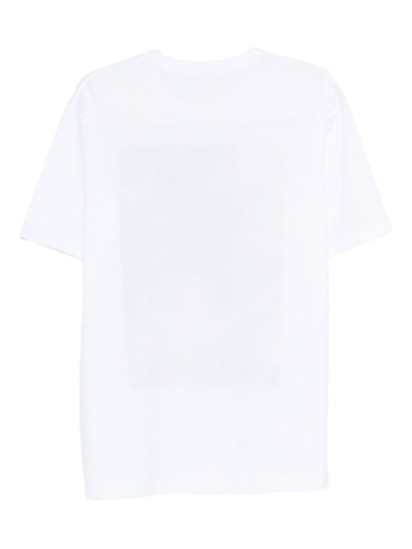 Dries Van Noten White Floral Print Cotton Crew Neck T-Shirt