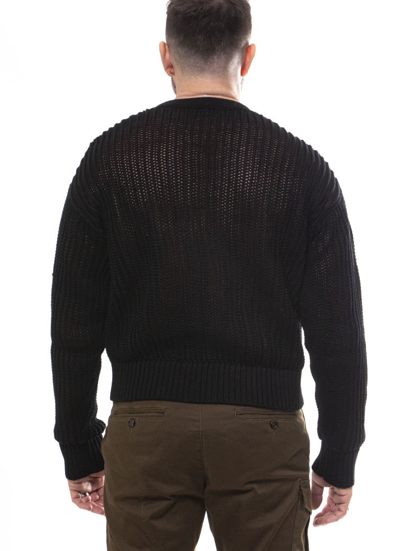 Dsquared2 Semi-Sheer V-Neck Sweater