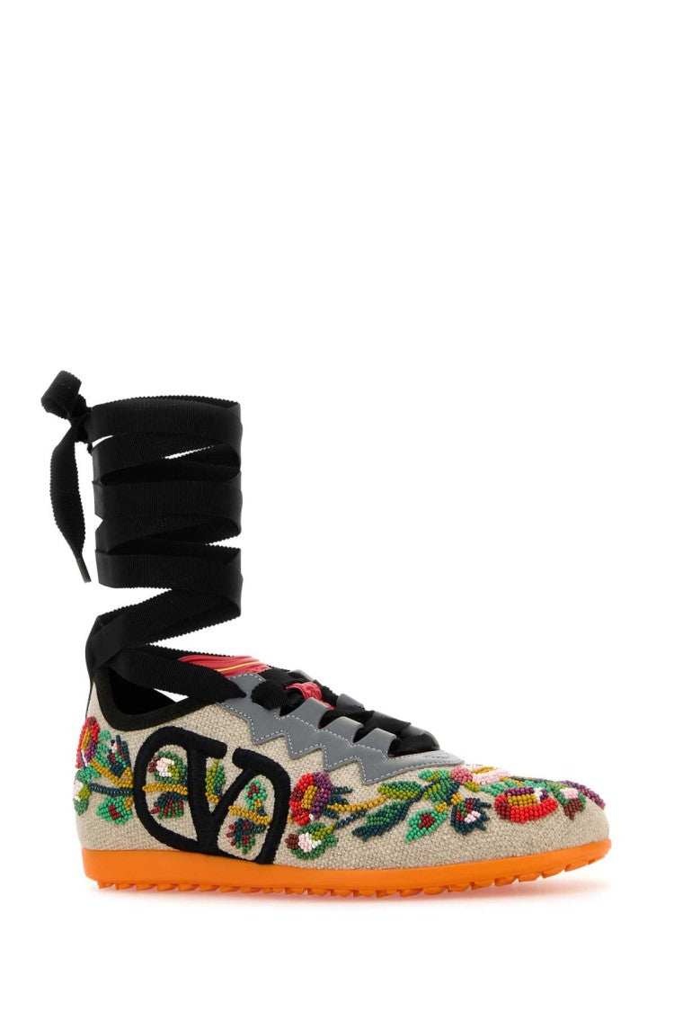 Valentino Garavani Embellished Canvas Chromathon Sneakers