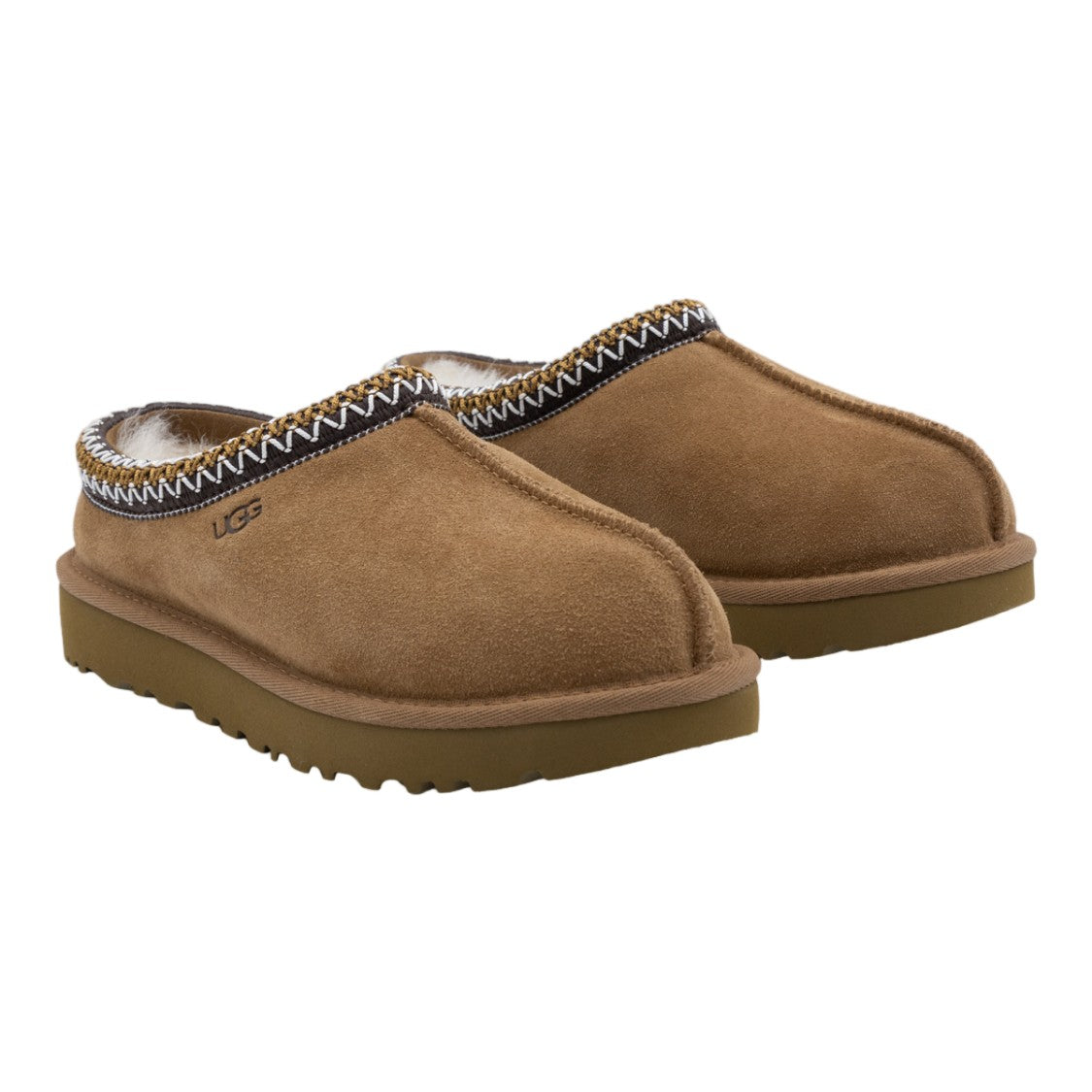 Ugg Suede Slip-On Flats With Stitched Detailing