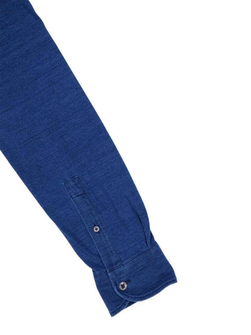 Tom Ford Long-Sleeved Denim Blue Polo Shirt