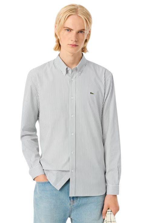 Lacoste Pinstriped Cotton Shirt With Mother-Of-Pearl Buttons