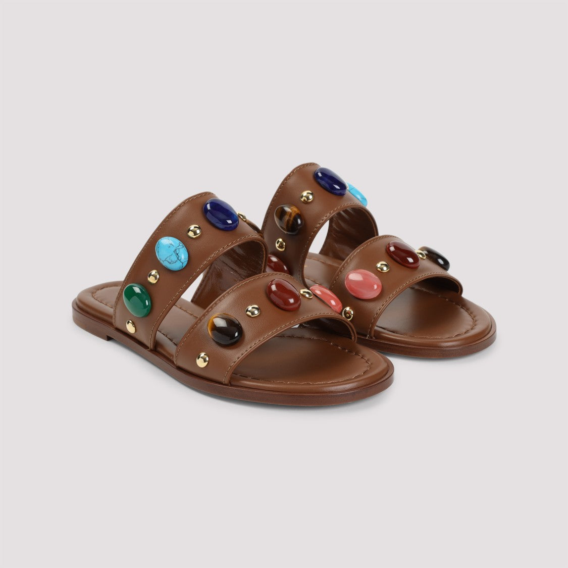 Gianvito Rossi Flat Brown Sandals