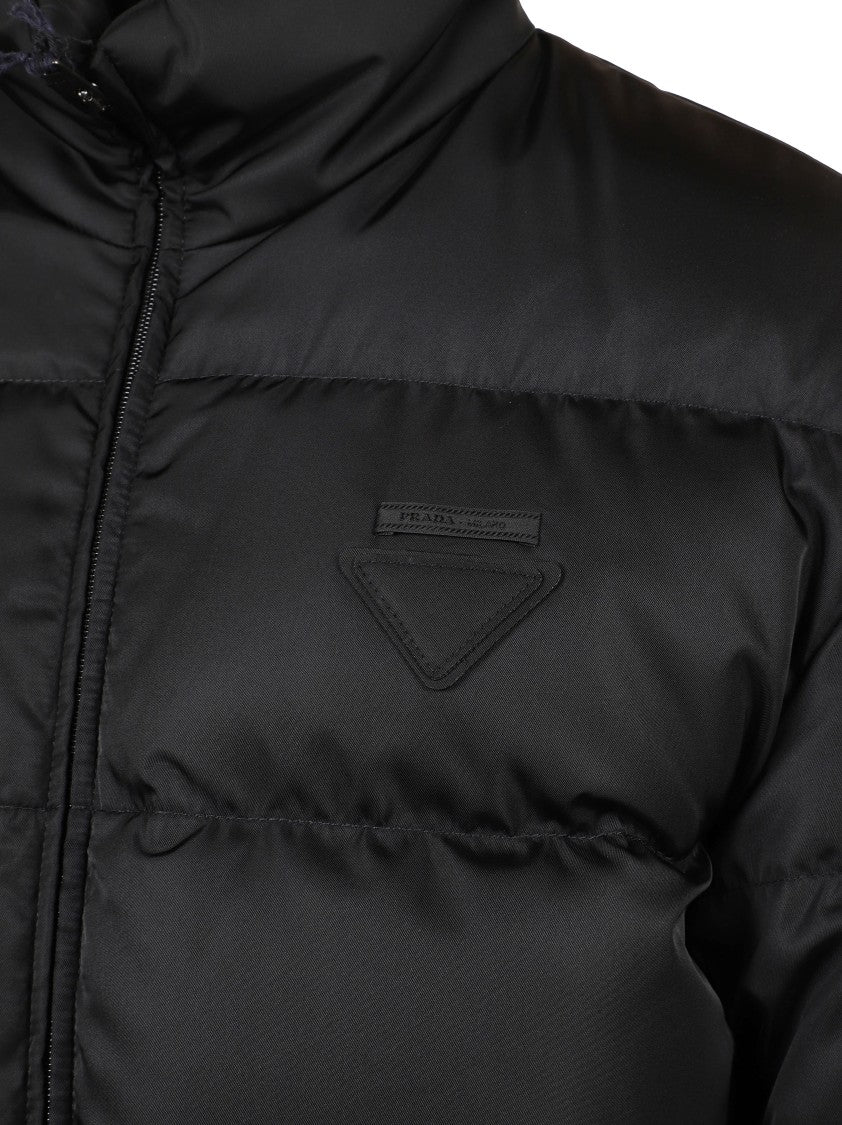 Prada Padded Black Coat With High Collar