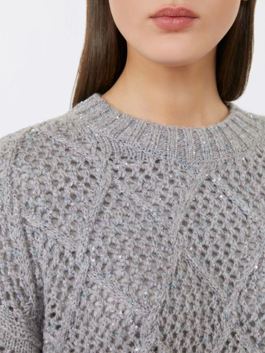 Max Mara Textured Knit Sweater With Subtle Sparkle Detail