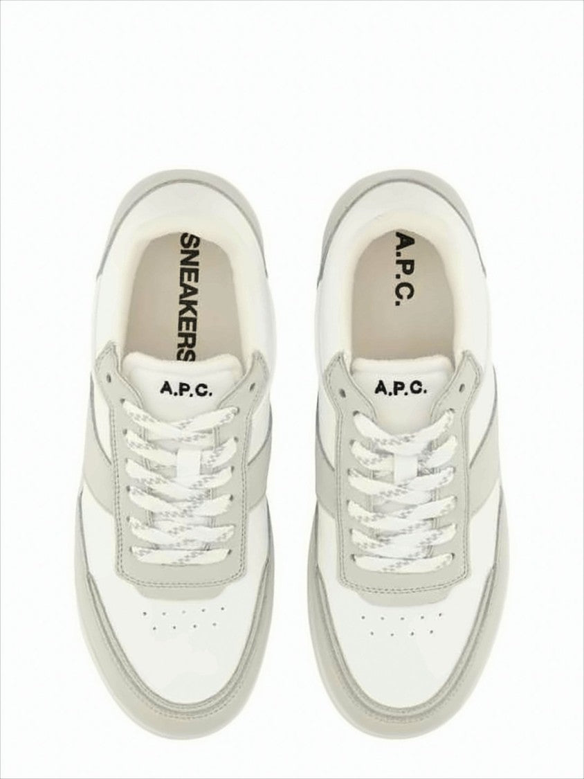 A.P.C. Low-Top Sneakers With Light Grey Suede Overlays