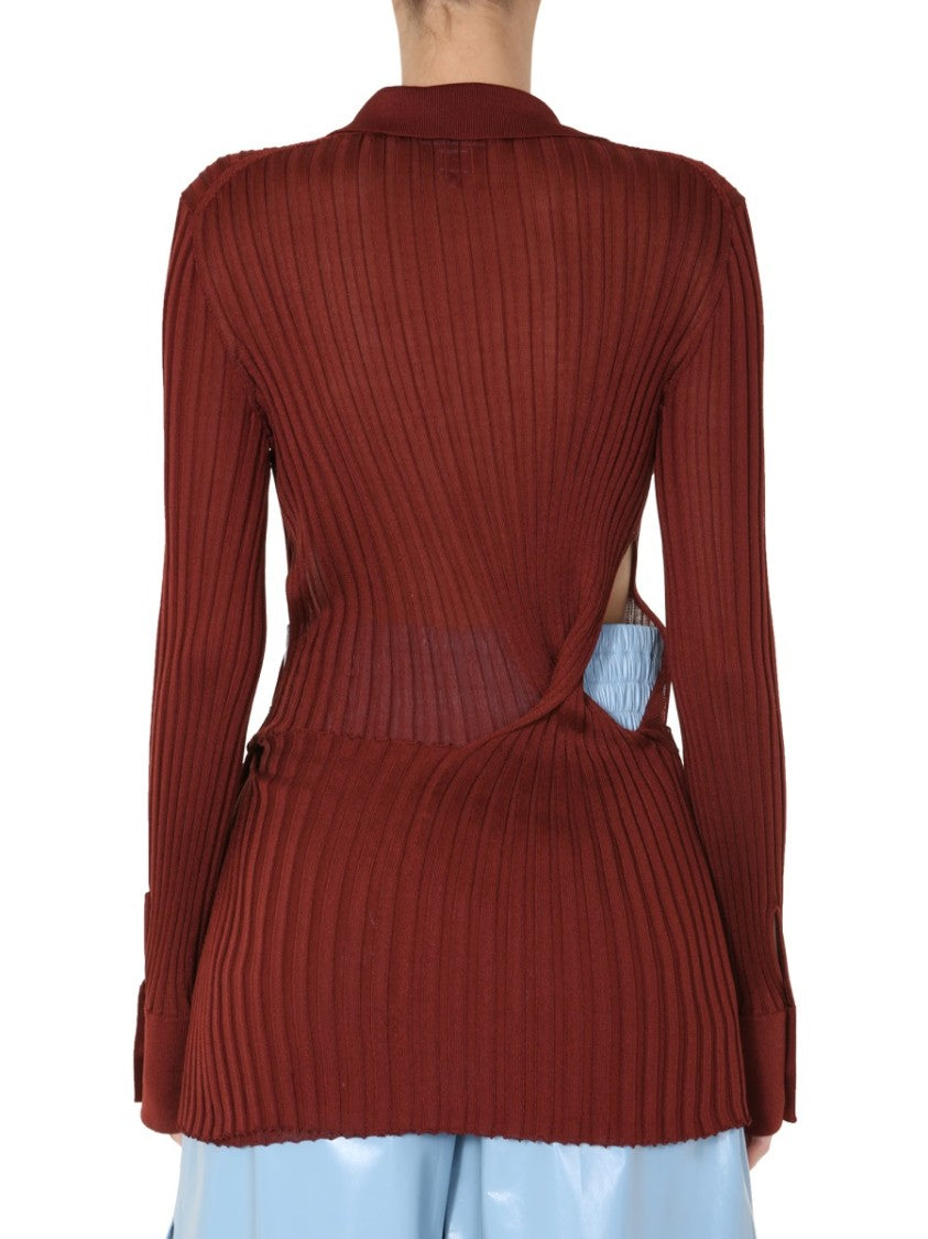 Bottega Veneta Ribbed Knit Sweater With Round Neckline