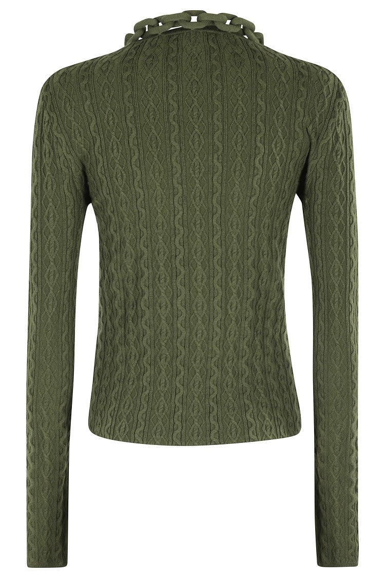 Rabanne Textured Knit Sweater With Braided Detail