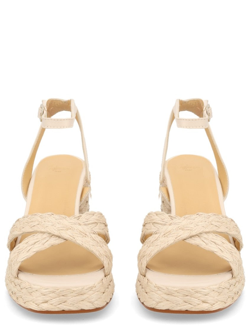 Castaner Valeriette/258 Braided Raffia Block Heel Sandals