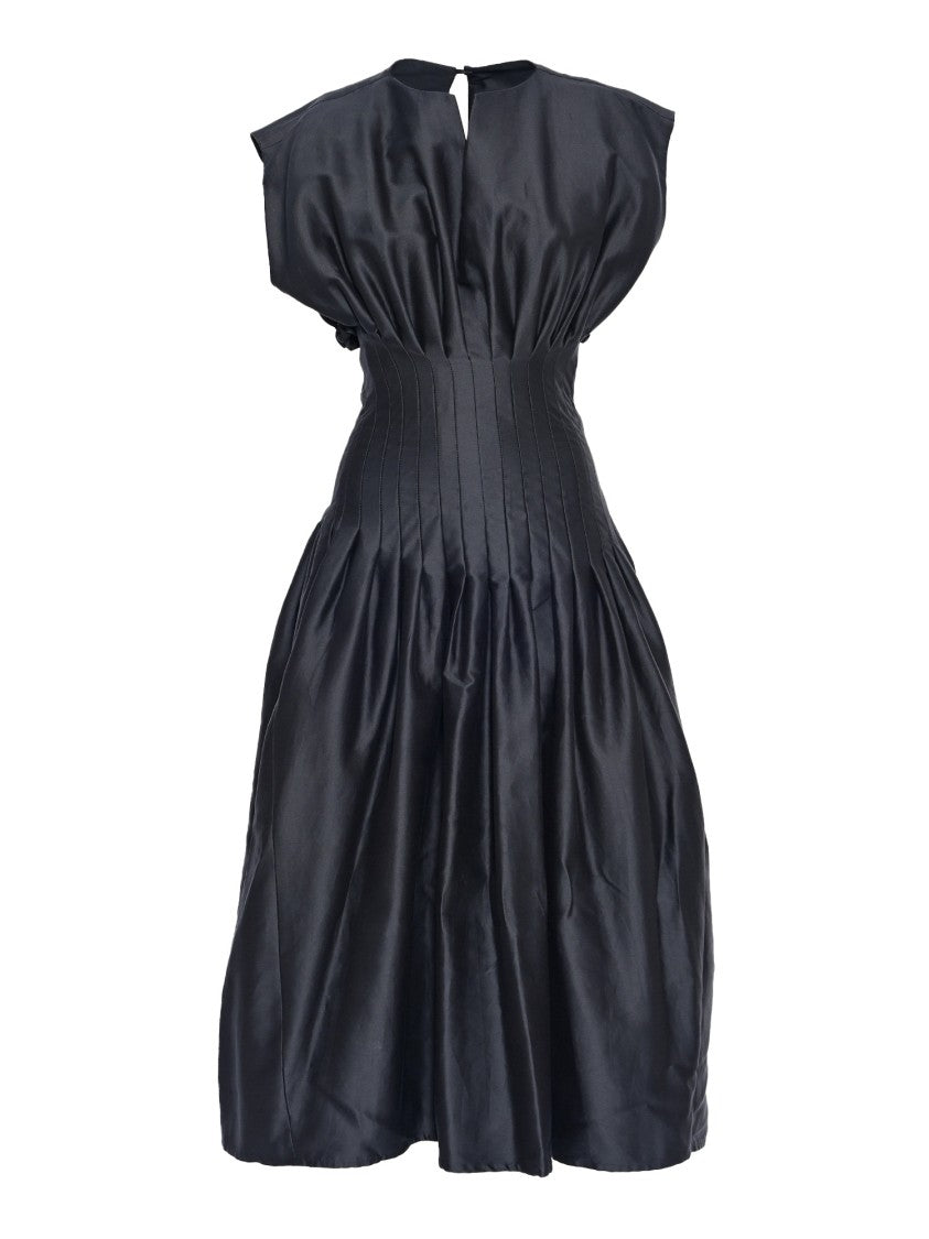 Fabiana Filippi Sleeveless Dress With Pleated Waist And Keyhole Detail