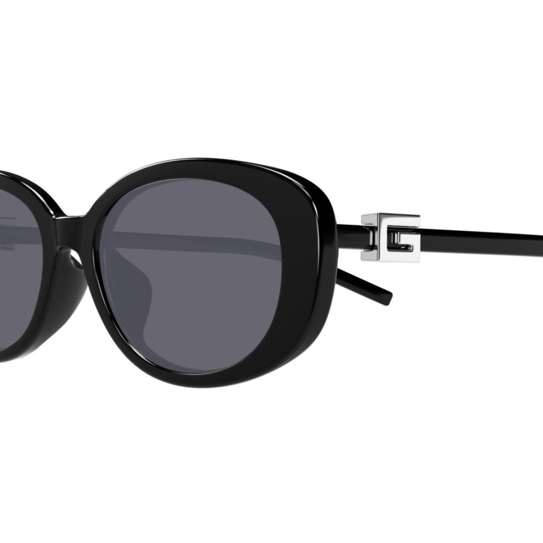 Gucci Silver Gg1684sa Black Plastic Oval Sunglasses