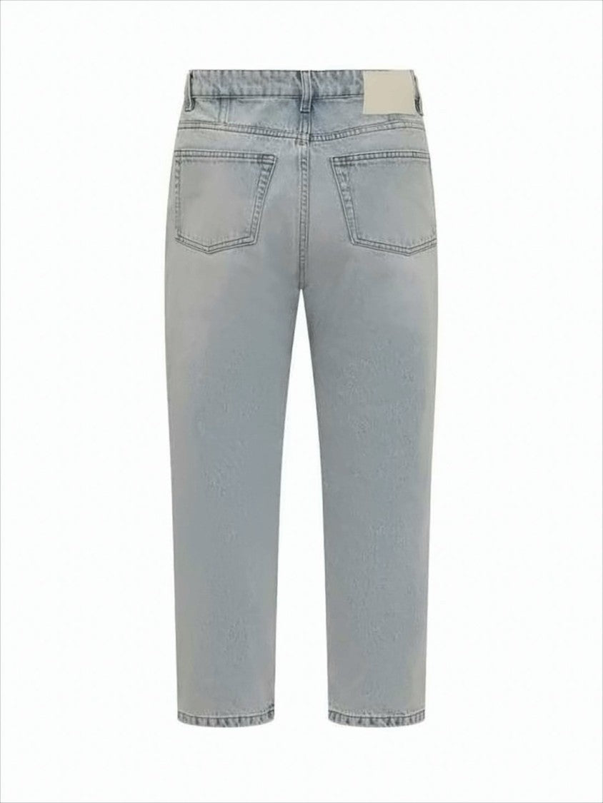 Ami Paris Light Wash Denim Pants With Classic Five-Pocket Design