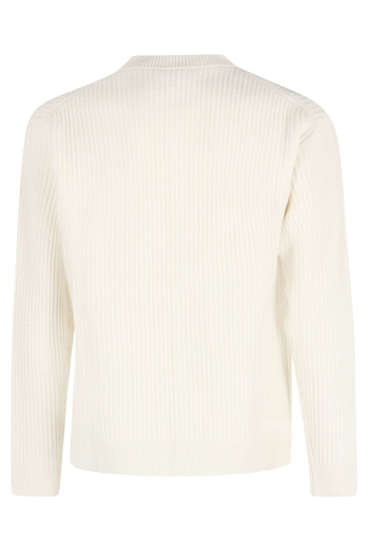 Maison Kitsuné Fox Head Wool Ribbed Cardigan