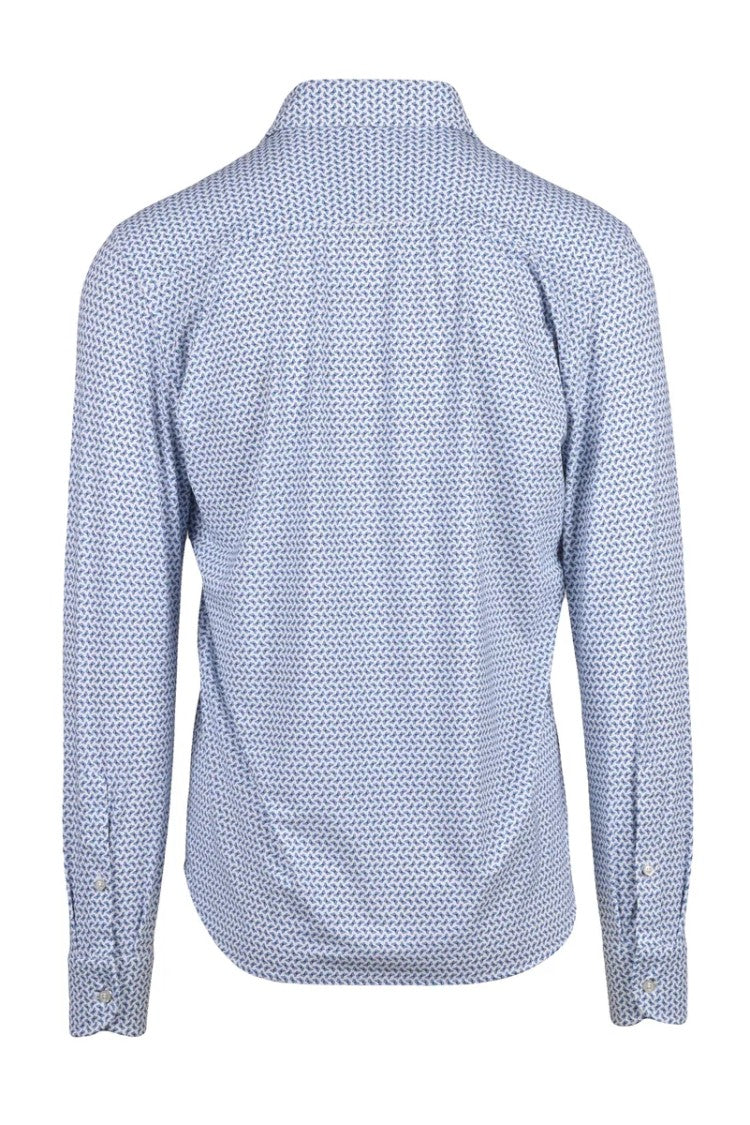 Ghirardelli Next White/Sky Blue Polyamide Elastane Men's Next Shirt