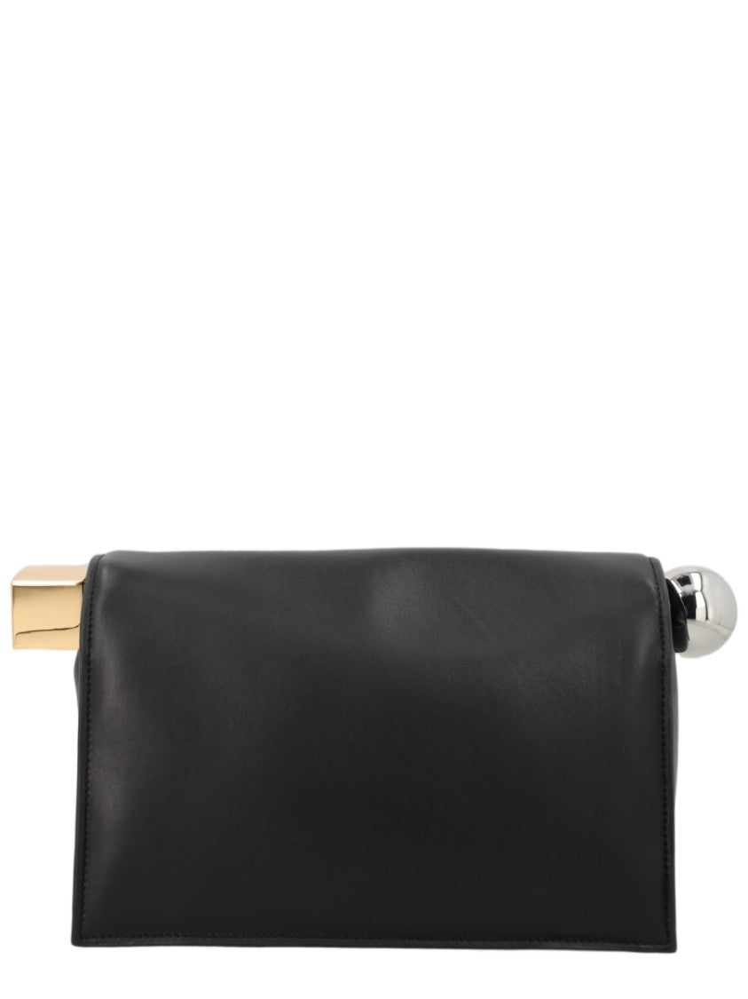 Jacquemus Rectangular Lamb Leather Clutch With Rolled Handle