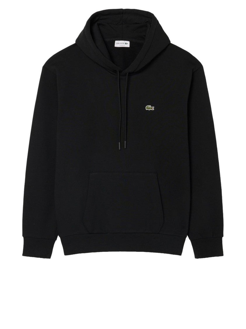 Lacoste Black Embroidered Pullover Hoodie
