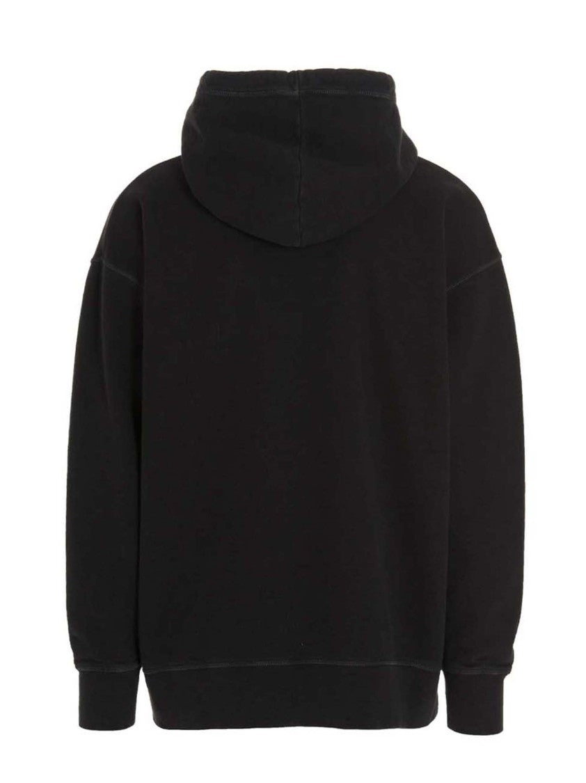 Dsquared2 Black Cotton Hoodie With Bold Front Logo
