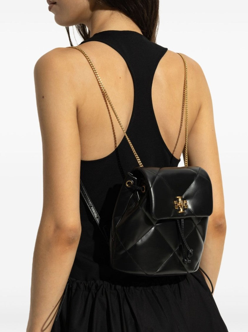 Tory Burch Quilted Black Leather Bucket Bag