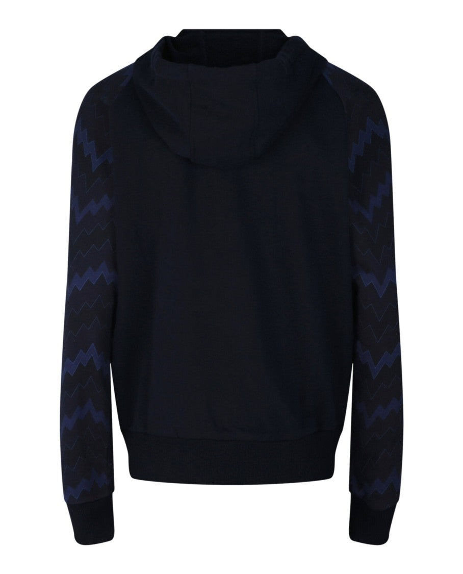 M Missoni Zig Zag Pattern Zip Hoodie