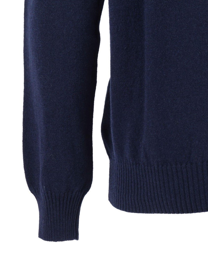 Sette Fili Cashmere Lightweight Cashmere Sweater With French Shoulder Seam Detail