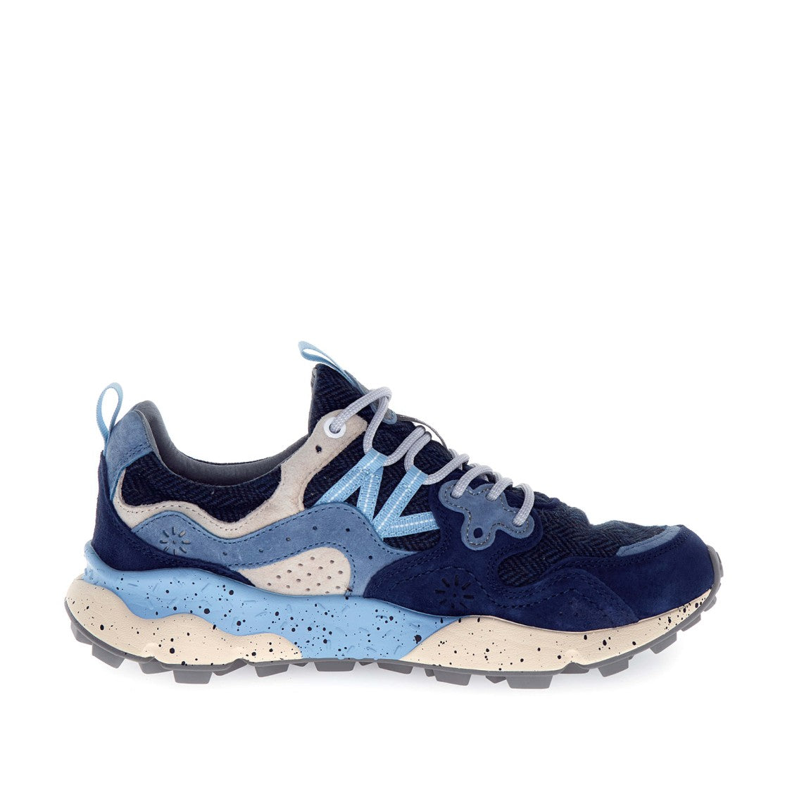 Flower Mountain Yamano 3 Sneakers - Light Blue With Herringbone Wool Fabric