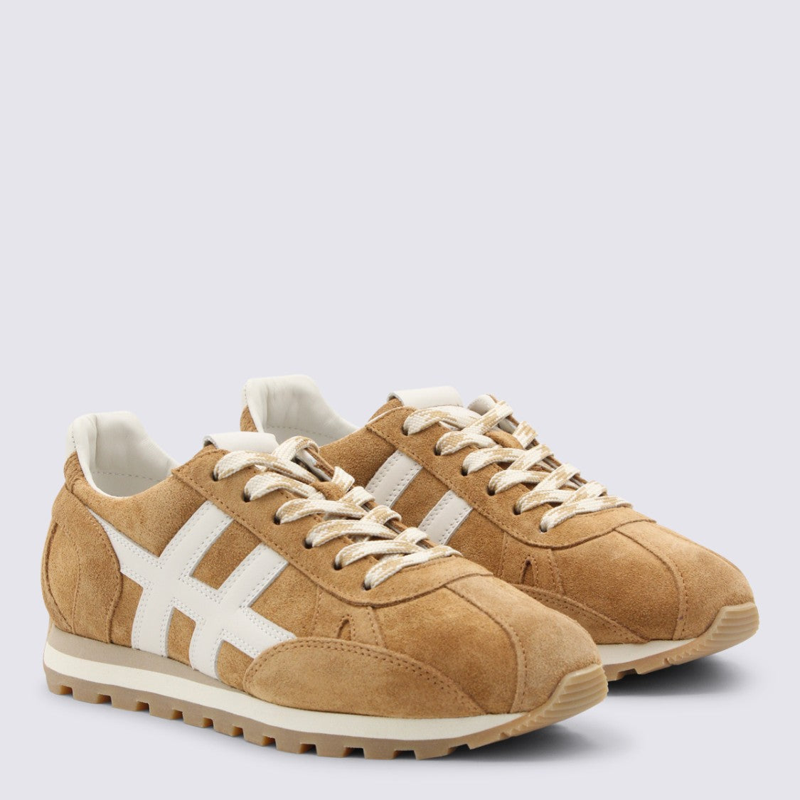 Hogan Cognac Leather Sneakers