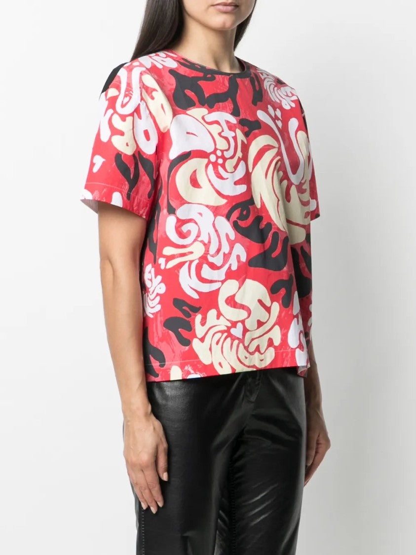 Marni Graphic Print Short Sleeve Blouse