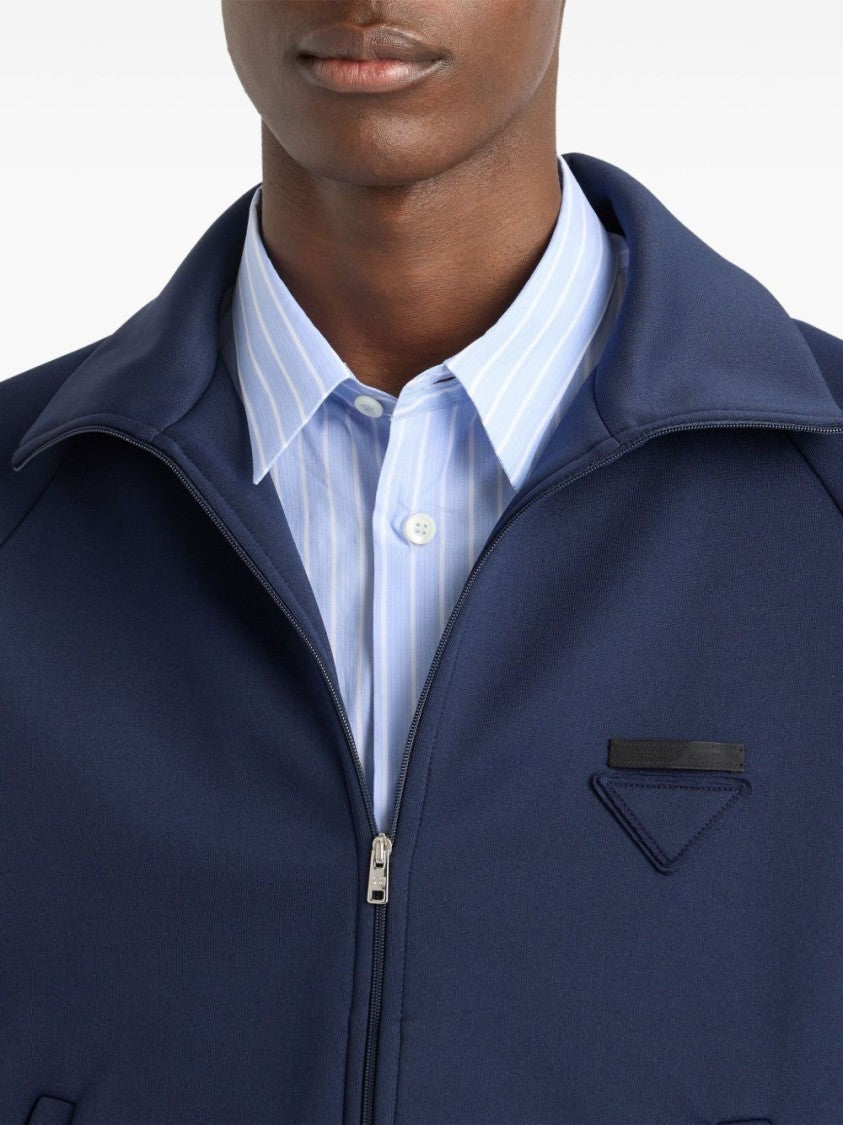 Prada Zip-Up Jacket With Stand Collar