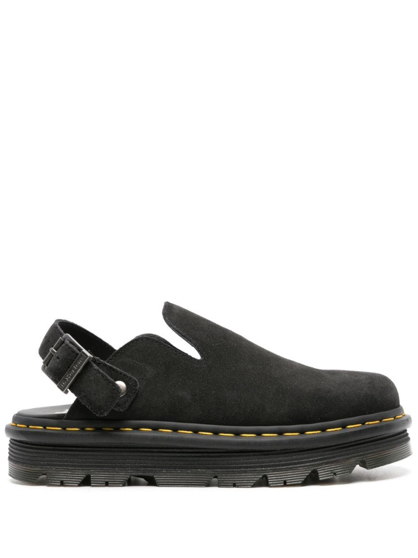 Dr. Martens Black Suede Sandals With Adjustable Buckle