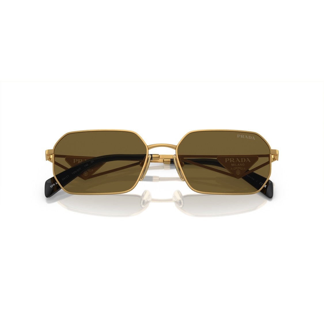 Prada 0Pr A51s Geometric Gold Metal Frame Sunglasses