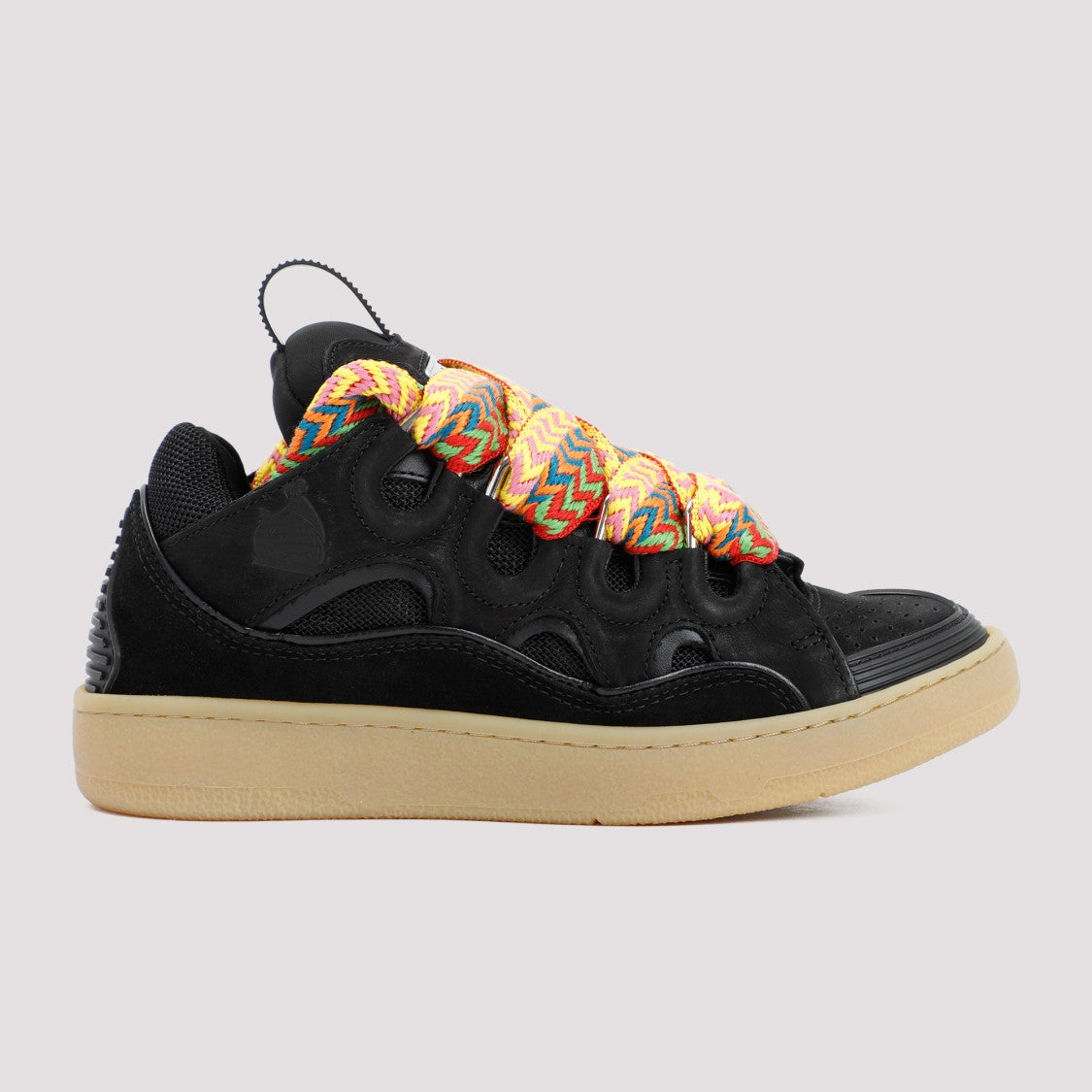 Lanvin Curb Sneakers With Multicolor Lace-Up Detail