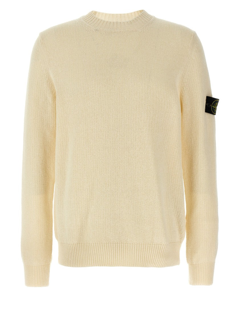 Stone Island Crew Neck Knitted Cotton Sweater