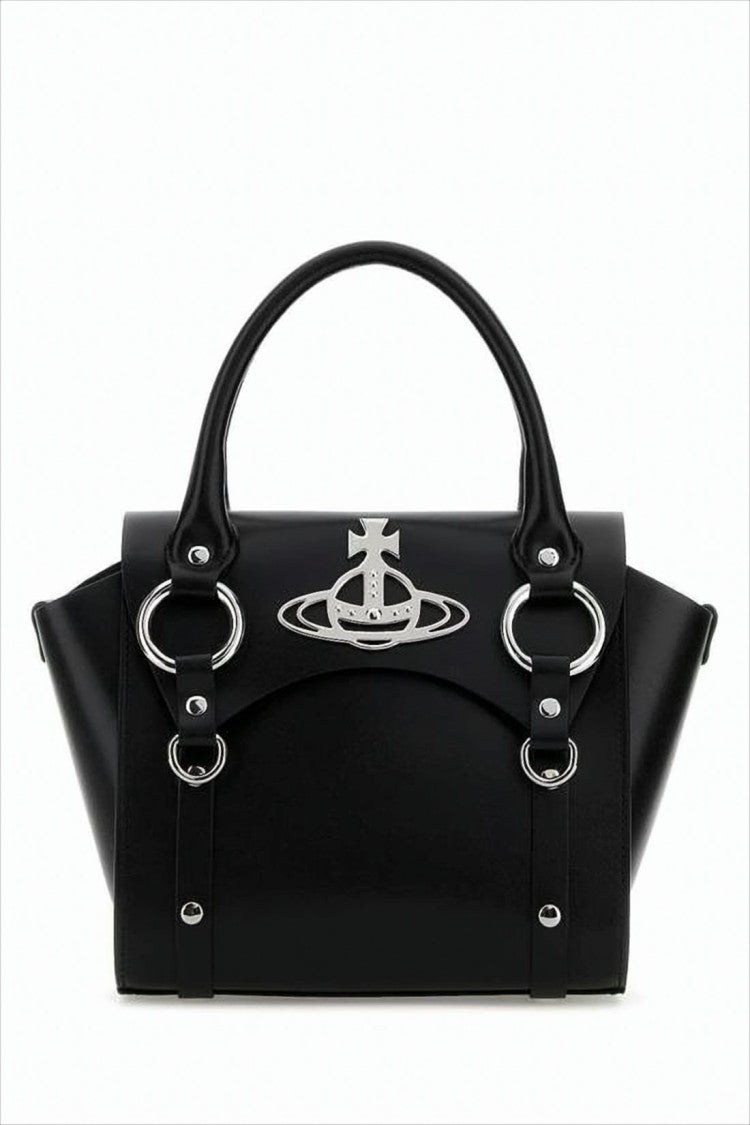 Vivienne Westwood Structured Smooth Leather Tote Bag