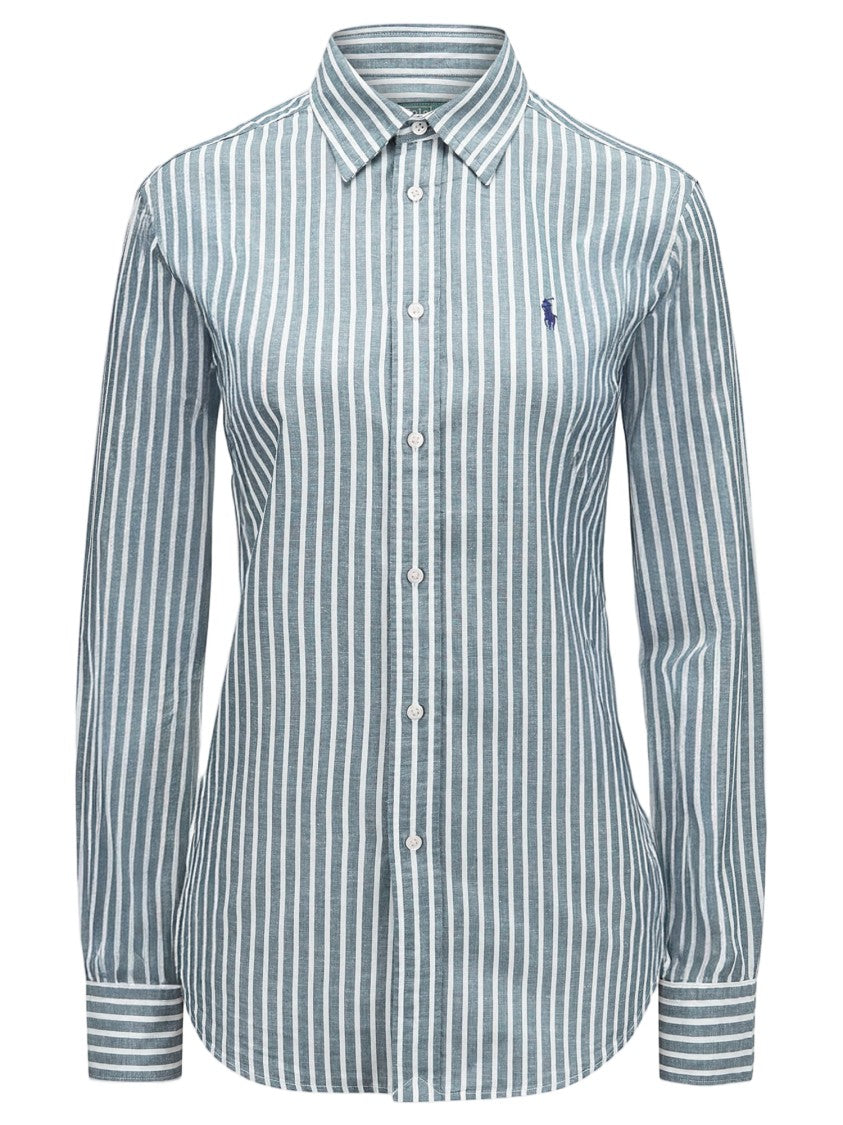 Polo Ralph Lauren Vertical Striped Linen And Cotton Shirt