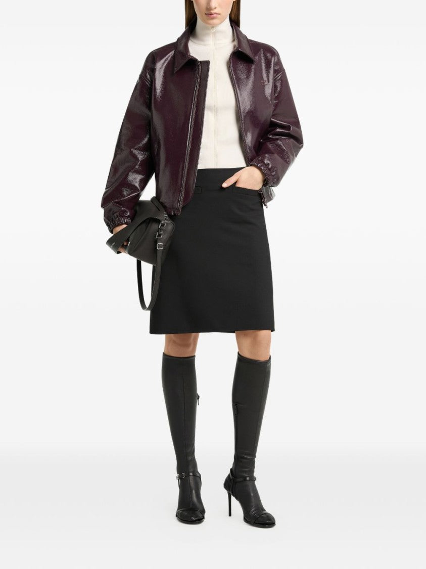 Courrèges Cropped Glossy Classic Collar Jacket