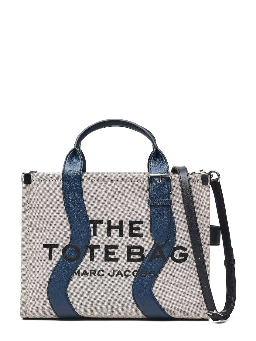 Marc Jacobs Medium Textured Fabric Tote With Contrasting Leather Straps