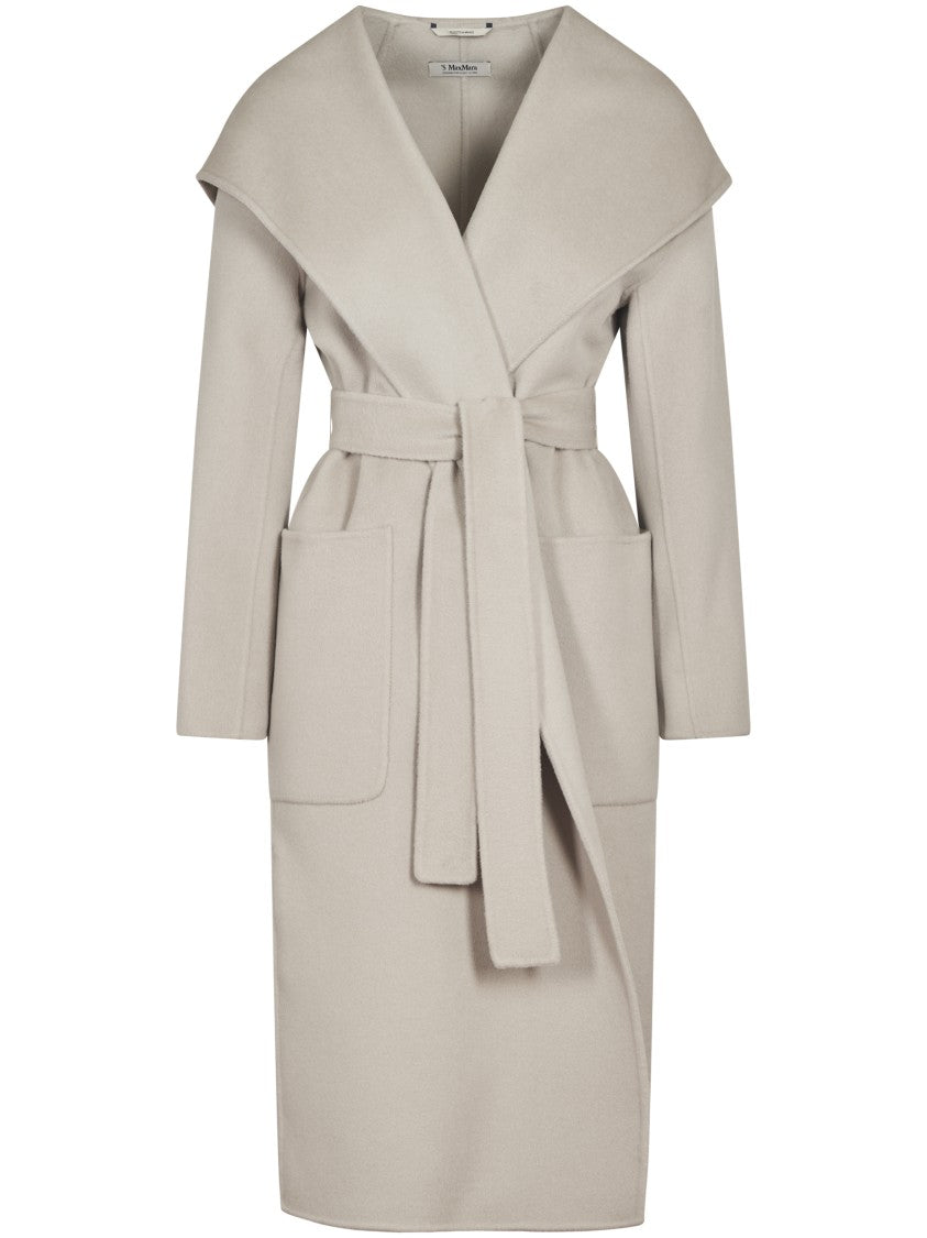 Max Mara Belted Wrap Coat With Wide Collar