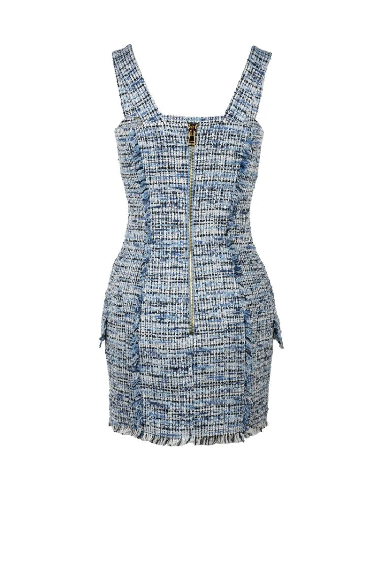 Balmain Short Bouclé Dress - Blue