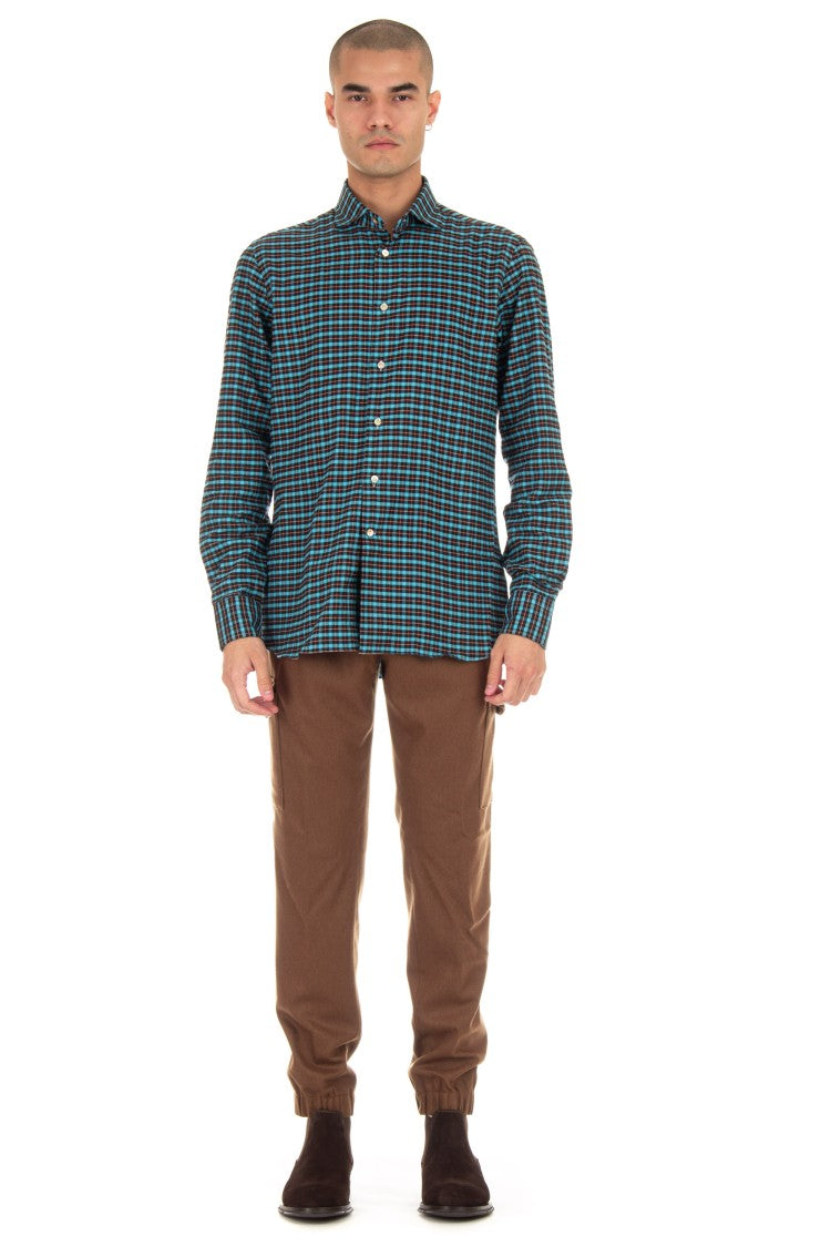 Borriello Micro Check Flannel Shirt