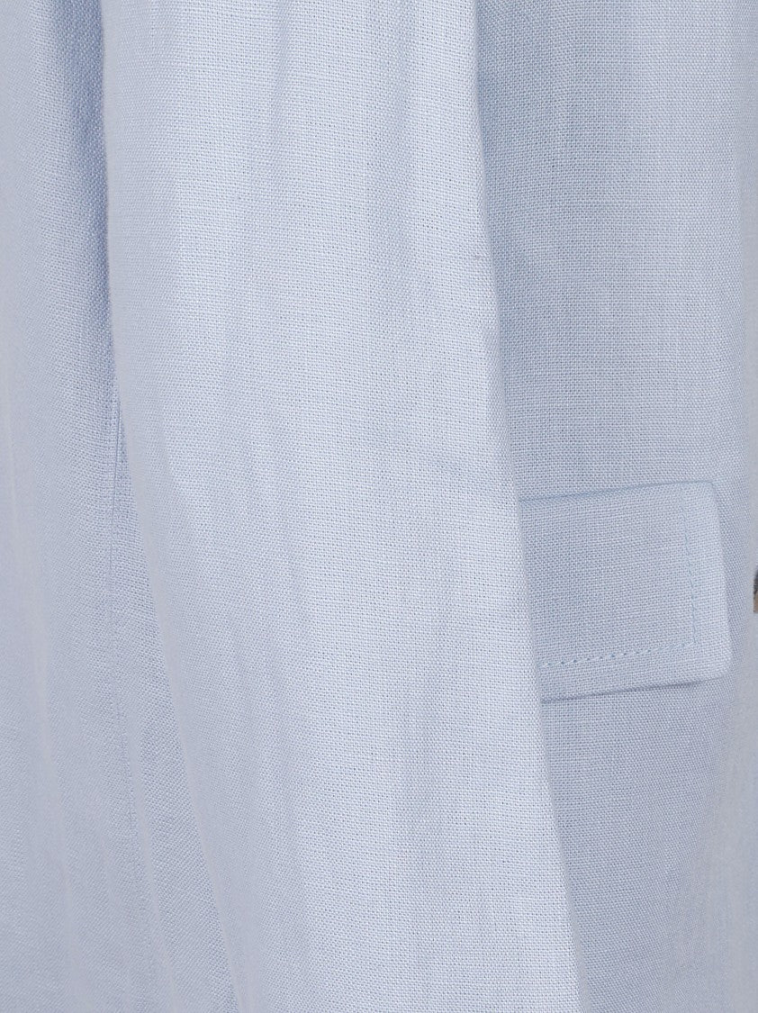 Max Mara Light Blue Double-Breasted Blazer