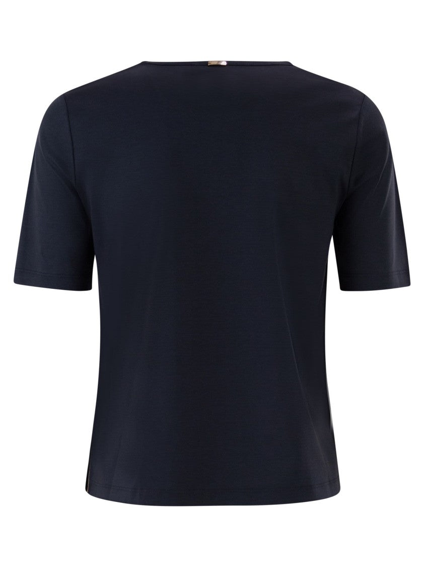 Herno Cotton T-Shirt With Logo Buttons On The Sides
