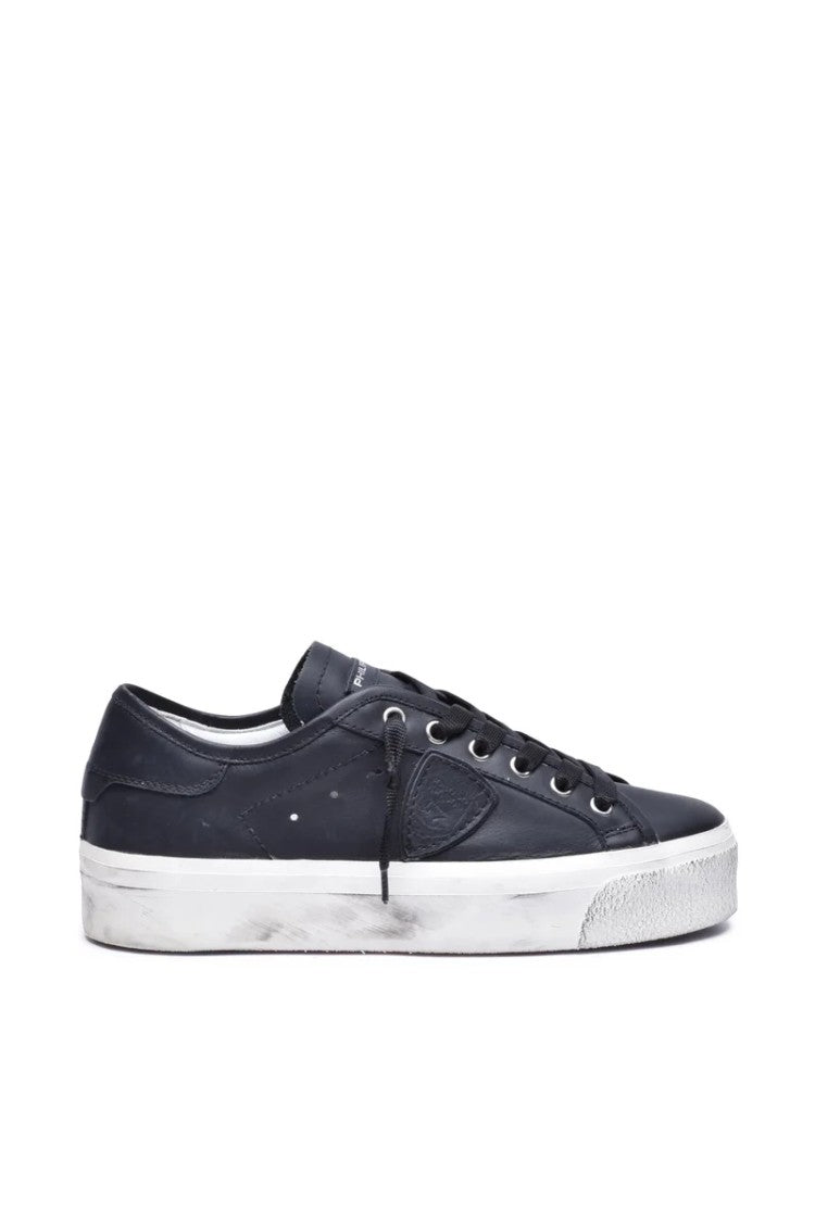 Philippe Model Low-Top Black Leather Sneakers