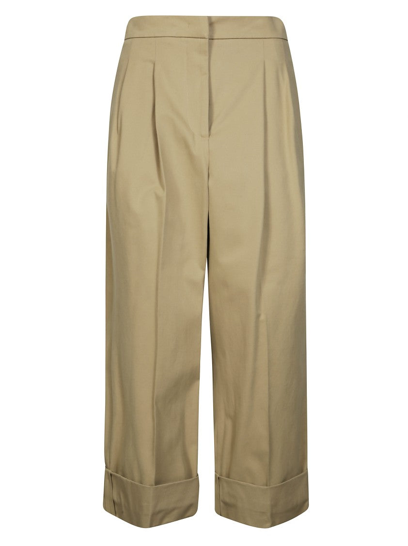 Max Mara High-Waisted Wide-Leg Pants With Front Pleats