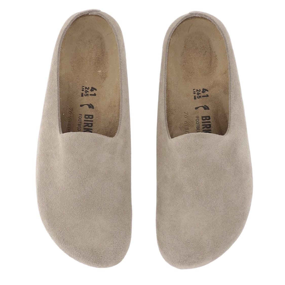 Birkenstock Taupe Suede Wrapped Mules With Cork Insole And Eva Outsole