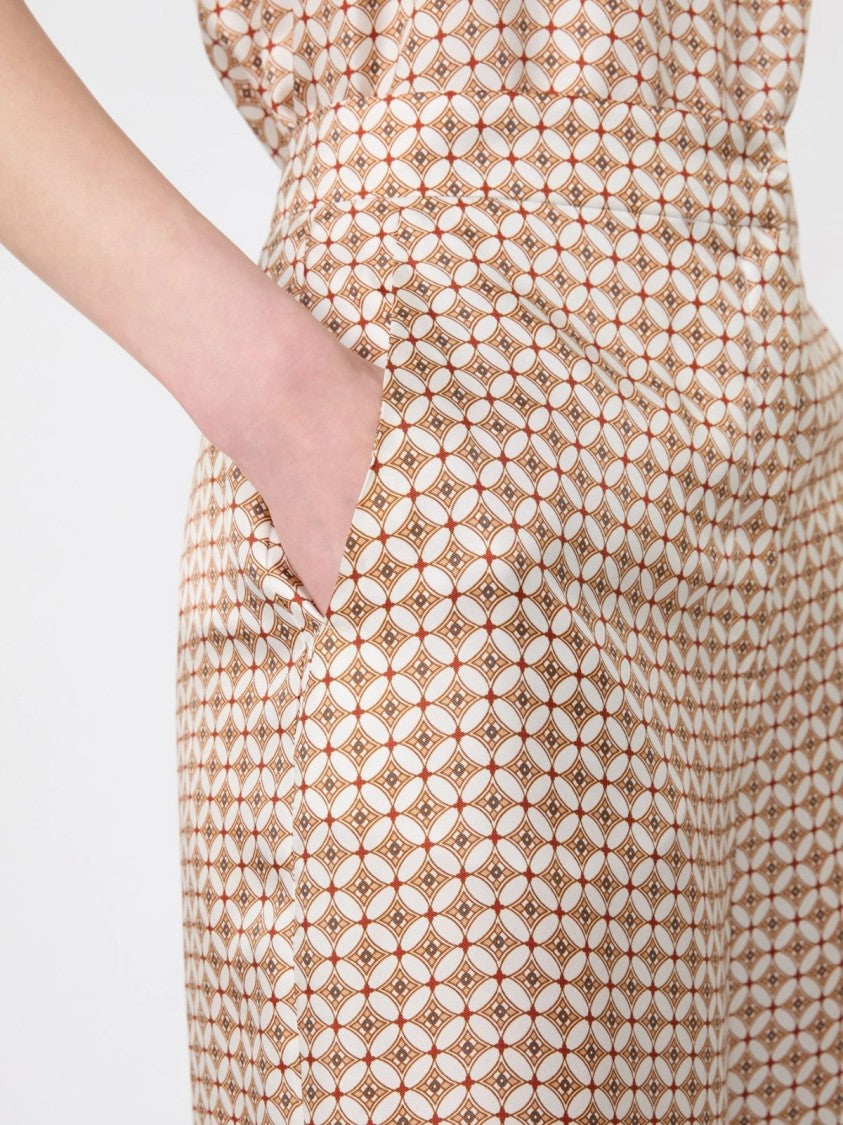 Max Mara Wide-Leg Cropped Pants With Geometric Pattern