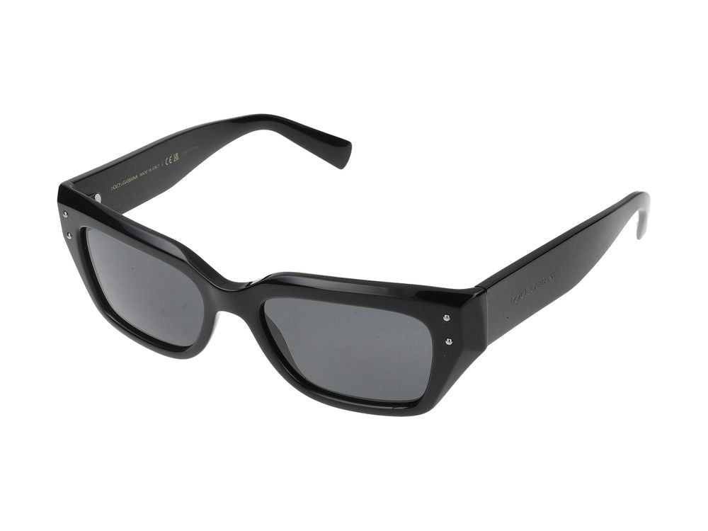 Dolce & Gabbana Classic Black Acetate Sunglasses With Polished Finish
